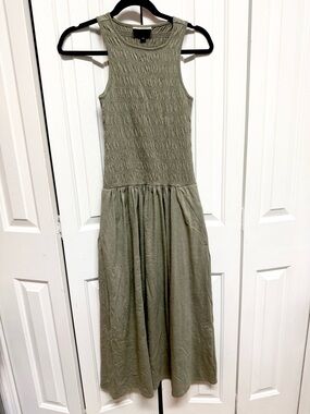 Universal Thread Olive Green Smocked Maxi Dress